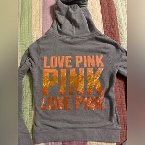 PINK bling ombré hooded sweatshirt